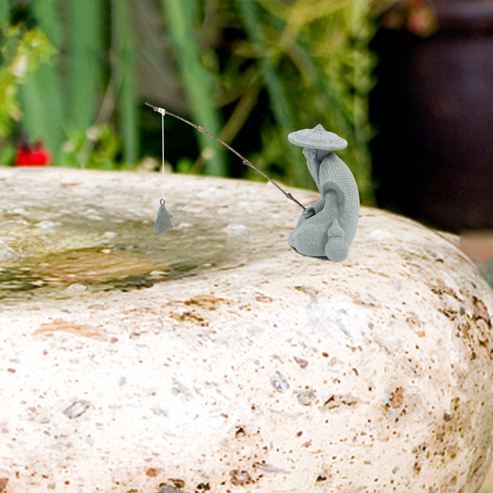 Aquarium Fish Japanese - Petite statue de pêcheur en résine,
