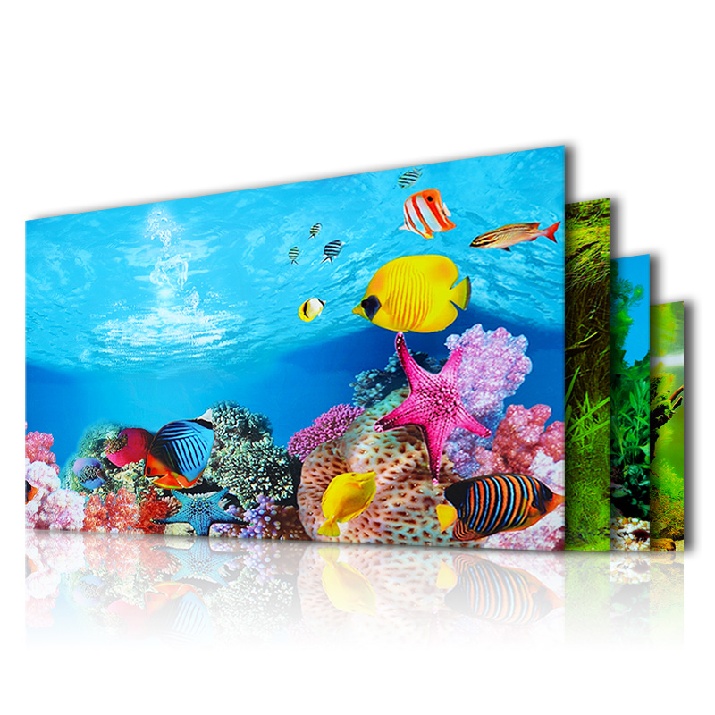 Fish In Aquarium Picture - Autocollant de fond d'aquarium, peinture auto-adhésive
