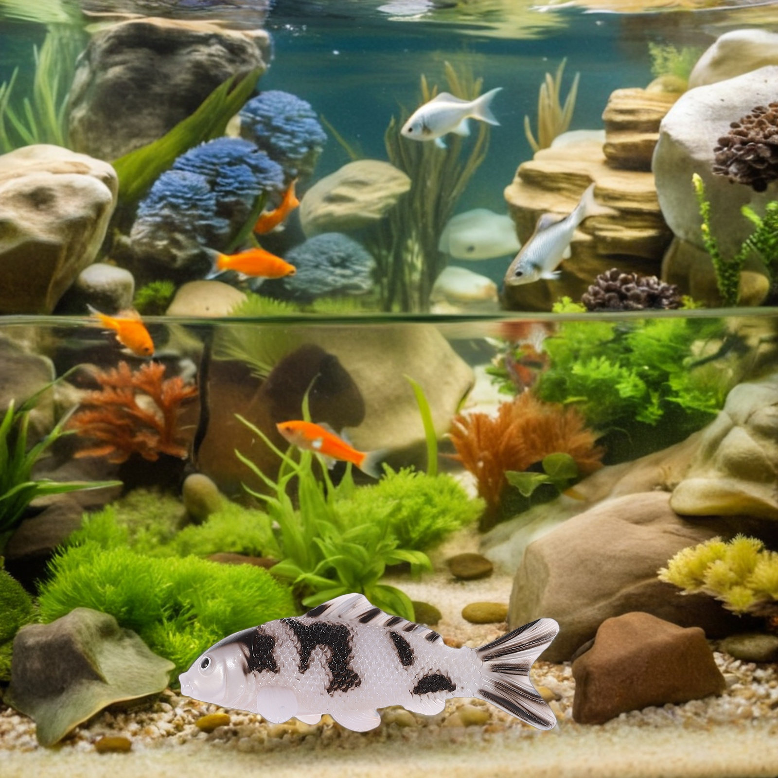 Aquarium Fish Japanese - 4 pièces de décorations d'aquarium en