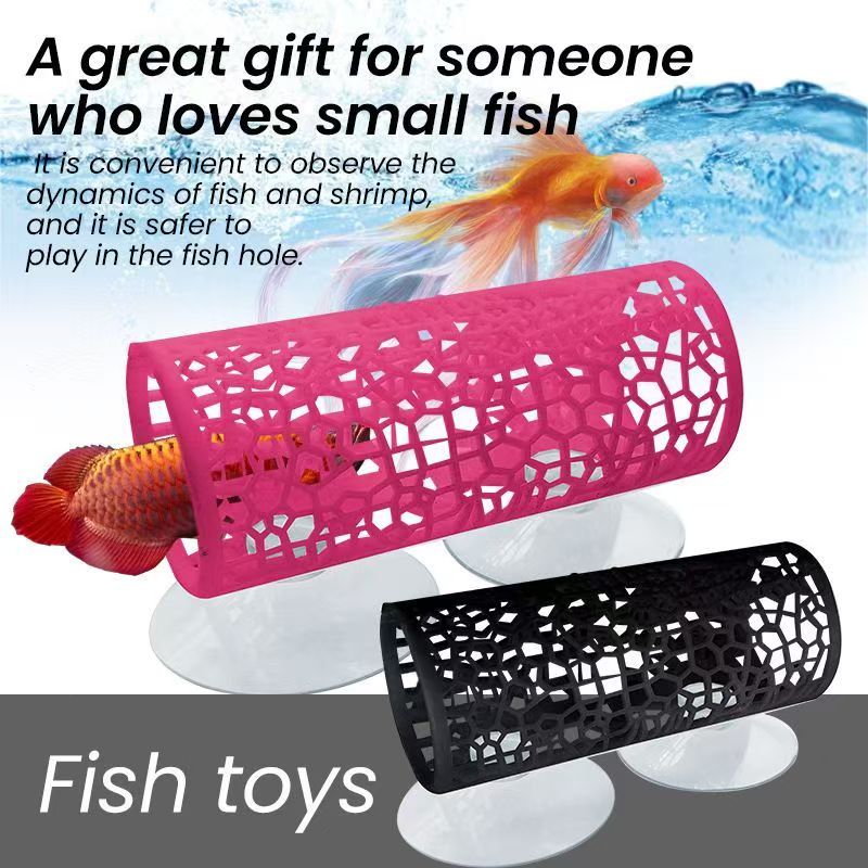 Aquarium Fish Feeder - Tunnel pour poissons d'aquarium, cachettes et