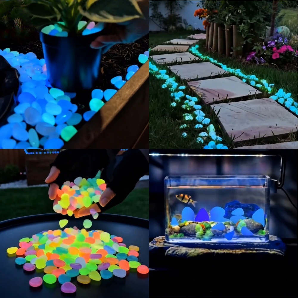 Aquarium Fish Pot - Galets lumineux colorés qui brillent dans