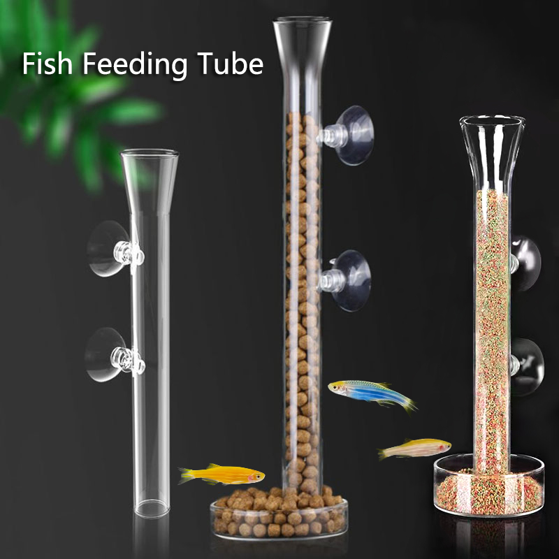 Aquarium Fish Feeder - Tube d'alimentation en verre pour Aquarium
