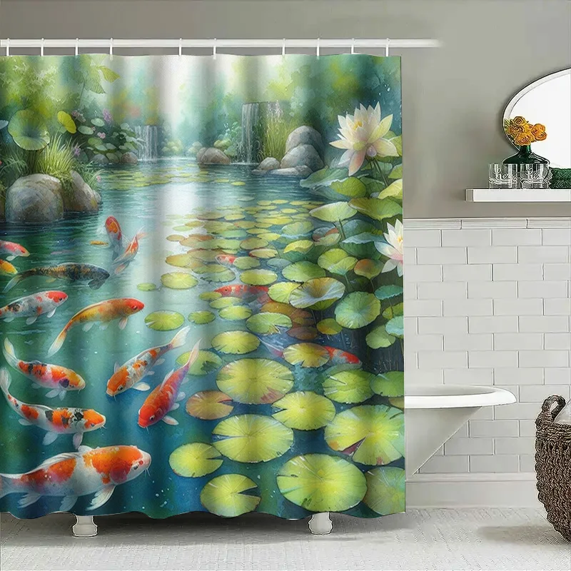 Rideau de douche aux poissons  - Aquarium Fish Koi avis et prix