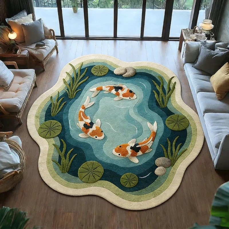 VIKAMA Tapis rond irrégulier i - Aquarium Fish Koi avis et prix