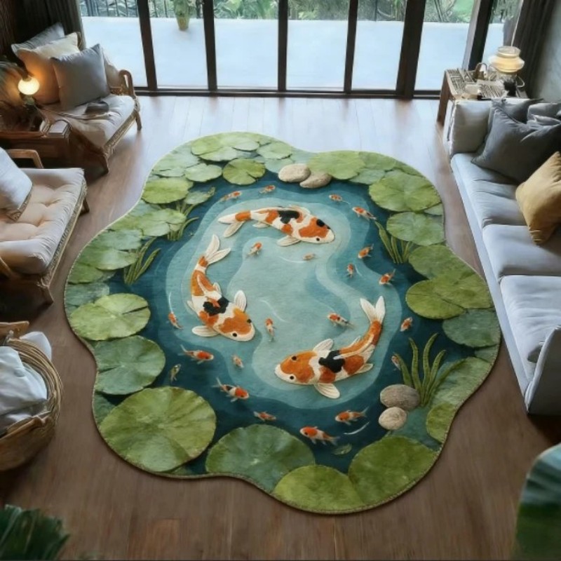 VIKAMA Tapis rond irrégulier i - Aquarium Fish Koi avis et prix