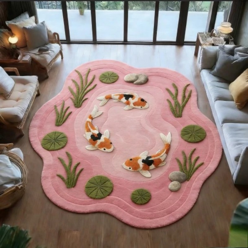 VIKAMA Tapis rond irrégulier i - Aquarium Fish Koi avis et prix