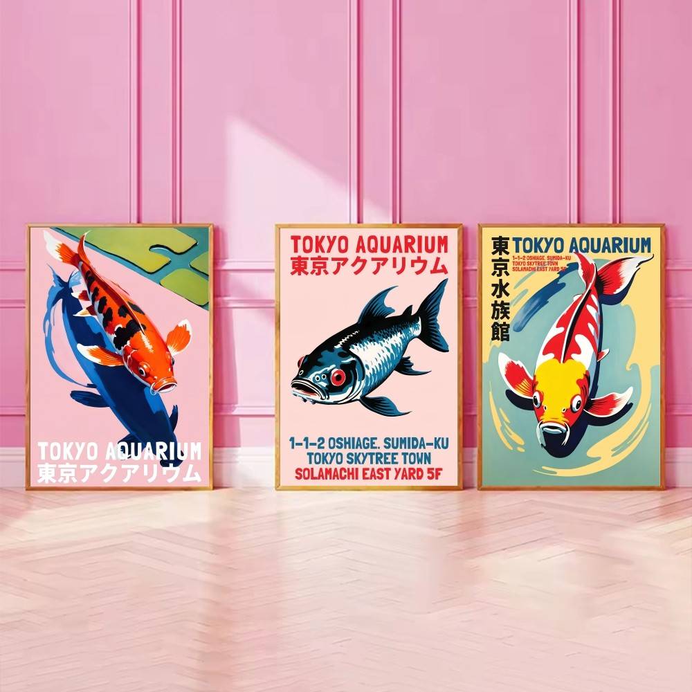 Affiche en papier vintage de c - Aquarium Fish Japanese avis et prix