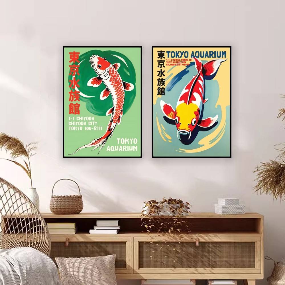 Affiche en papier vintage de c - Aquarium Fish Japanese avis et prix