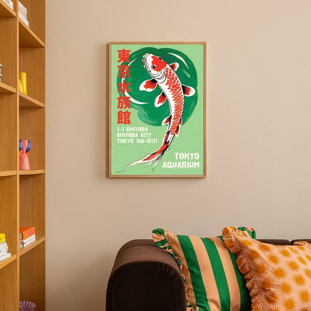 Affiche en papier vintage de c - Aquarium Fish Japanese avis et prix